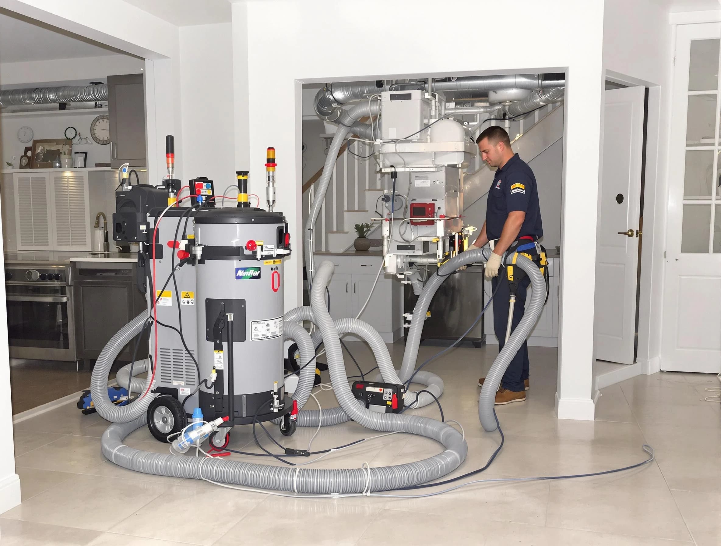 Brigham City Air Duct Cleaning technician operating negative pressure cleaning equipment for thorough duct maintenance in Brigham City