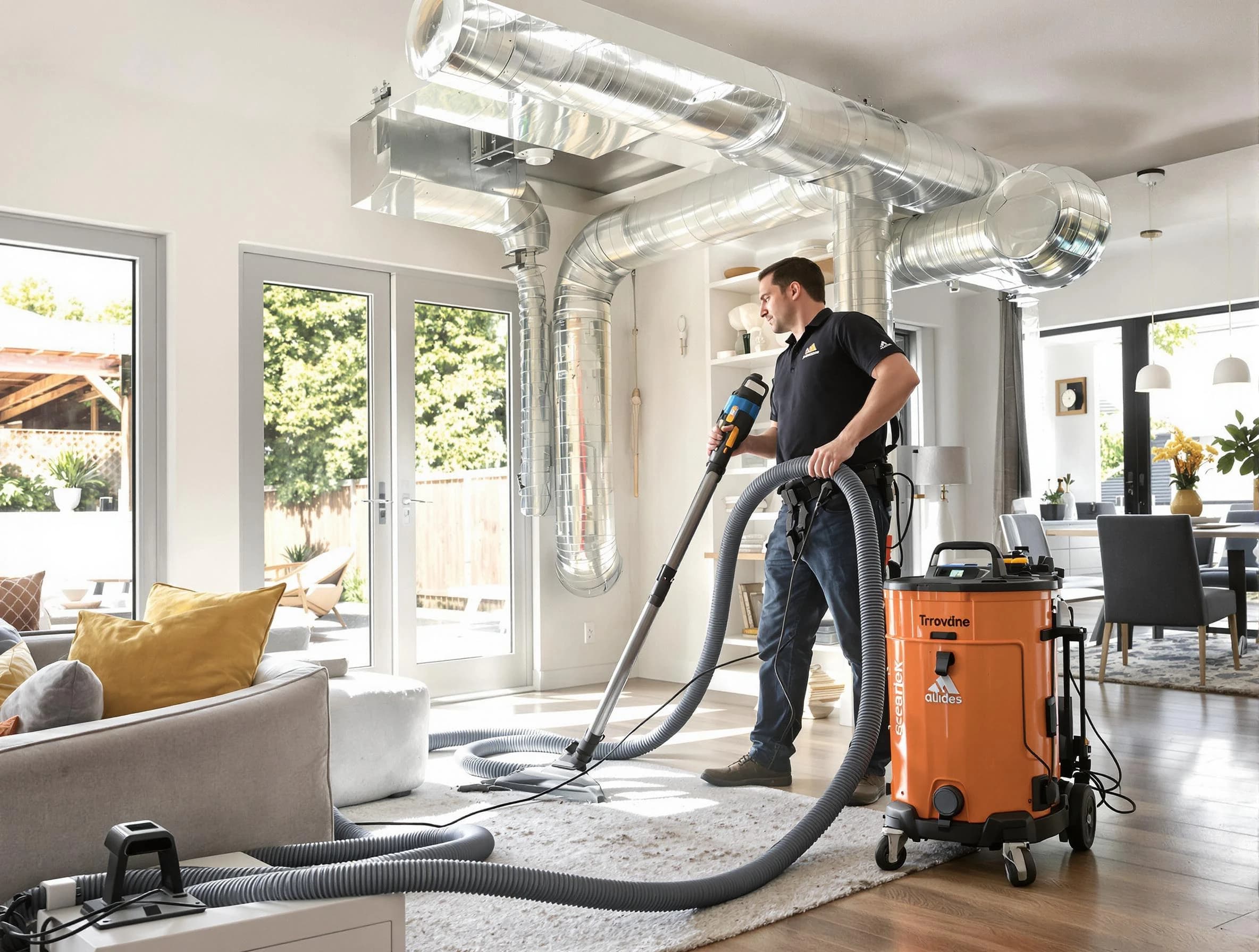 Brigham City Air Duct Cleaning specialist performing thorough residential duct cleaning using advanced equipment in Brigham City
