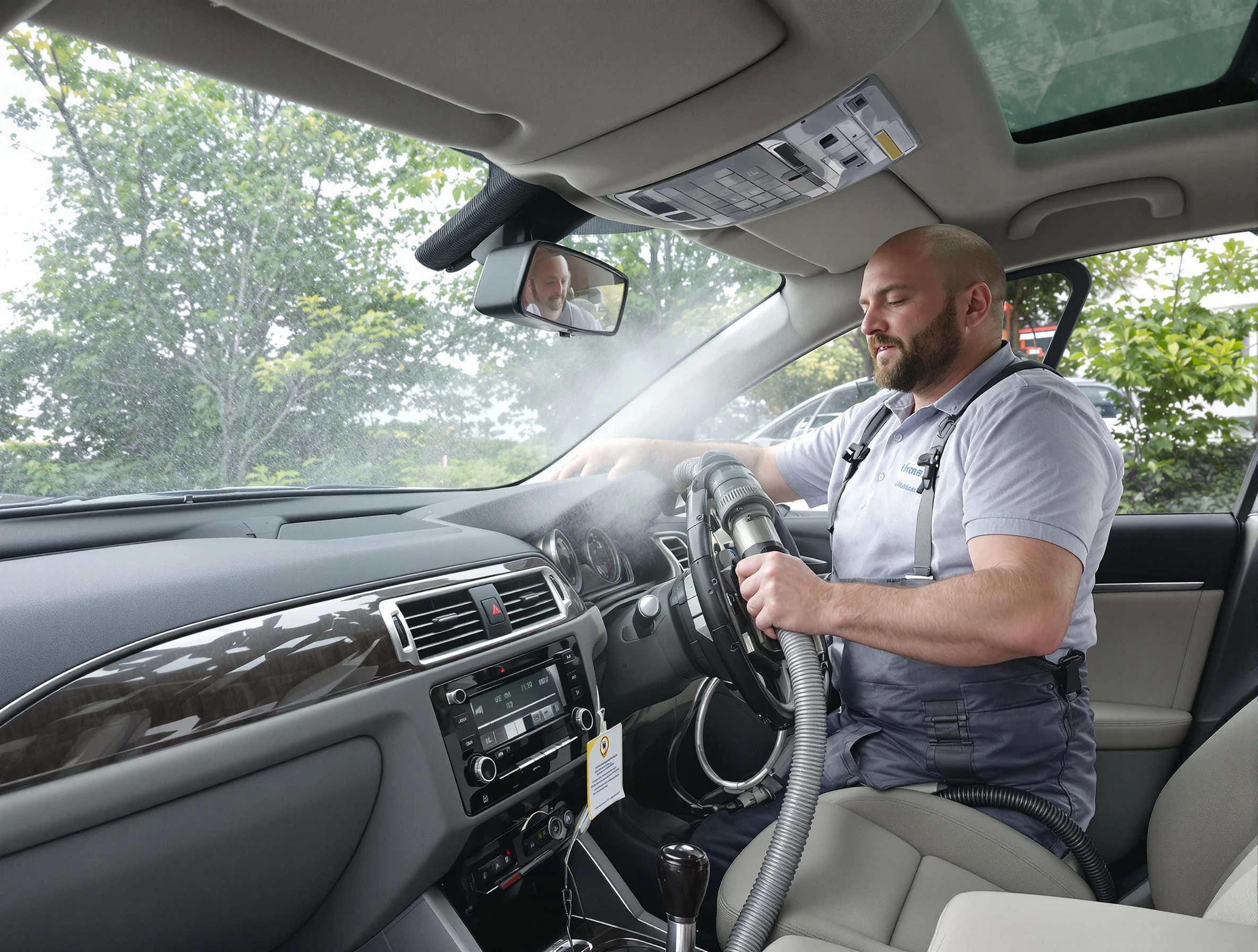 Brigham City Air Duct Cleaning specialist performing professional car duct cleaning in Brigham City