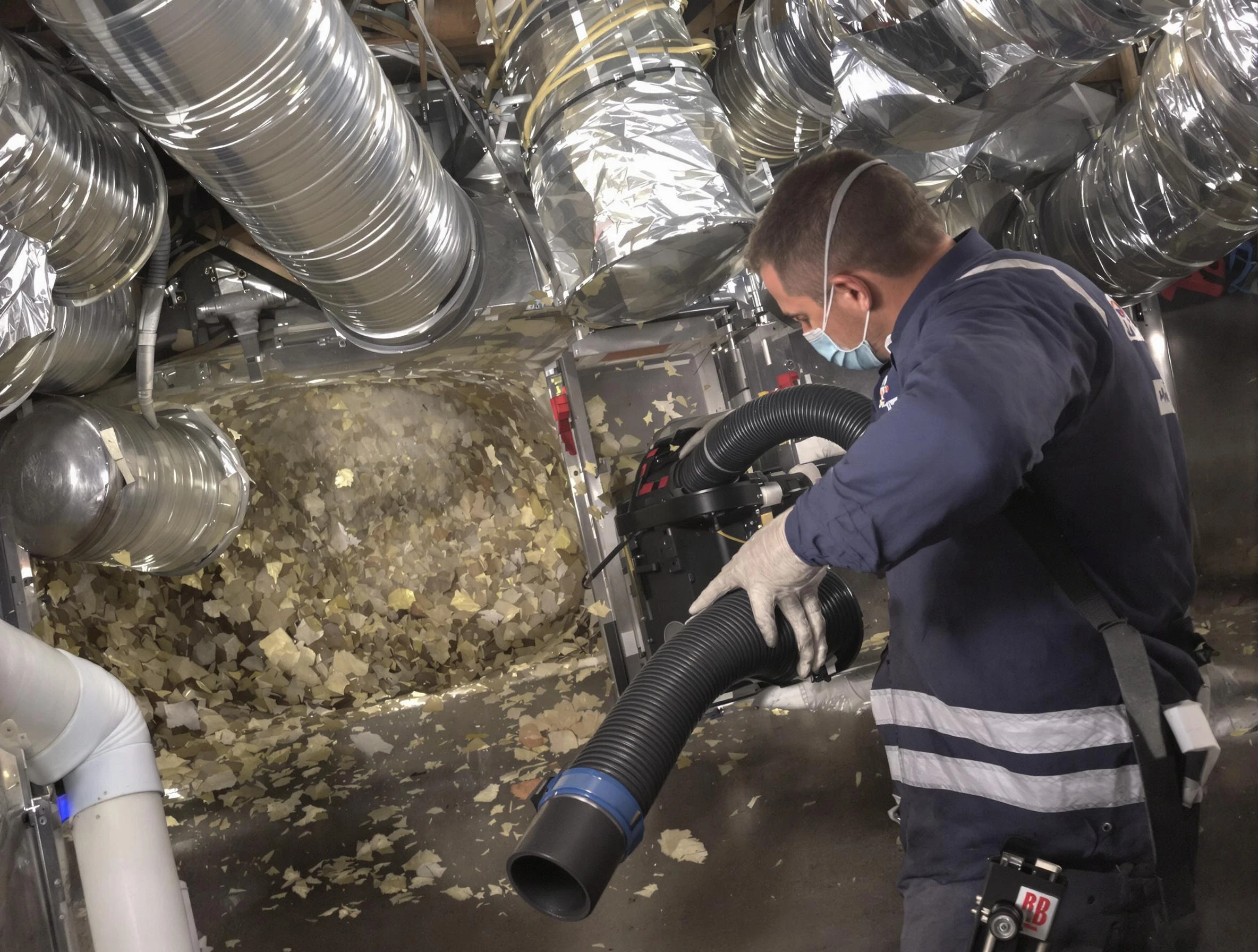 Brigham City Air Duct Cleaning specialist operating negative pressure cleaning equipment for thorough duct maintenance in Brigham City
